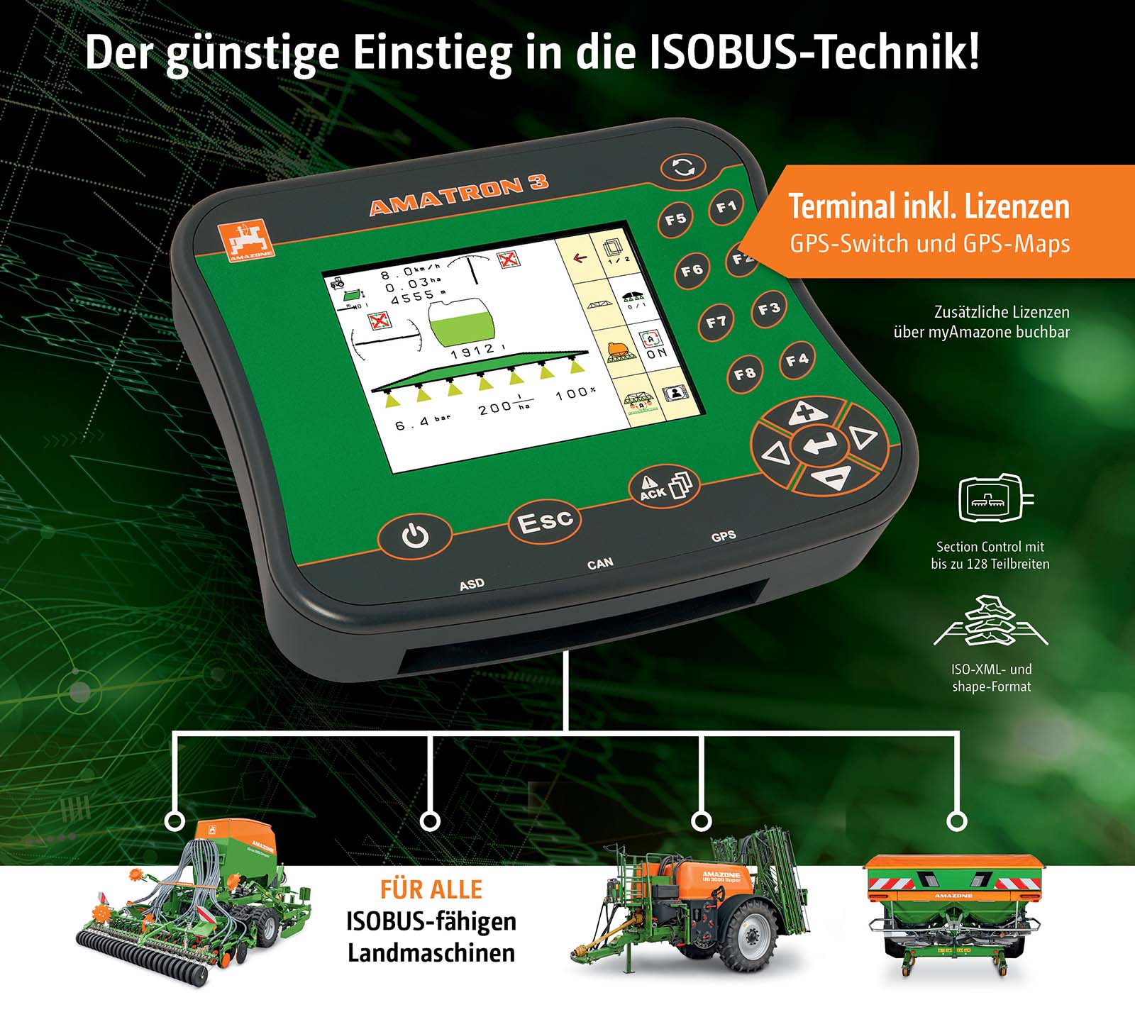 Bedienterminal AmaTron 3 Der günstige Einstieg in die ISOBUS-Technik!