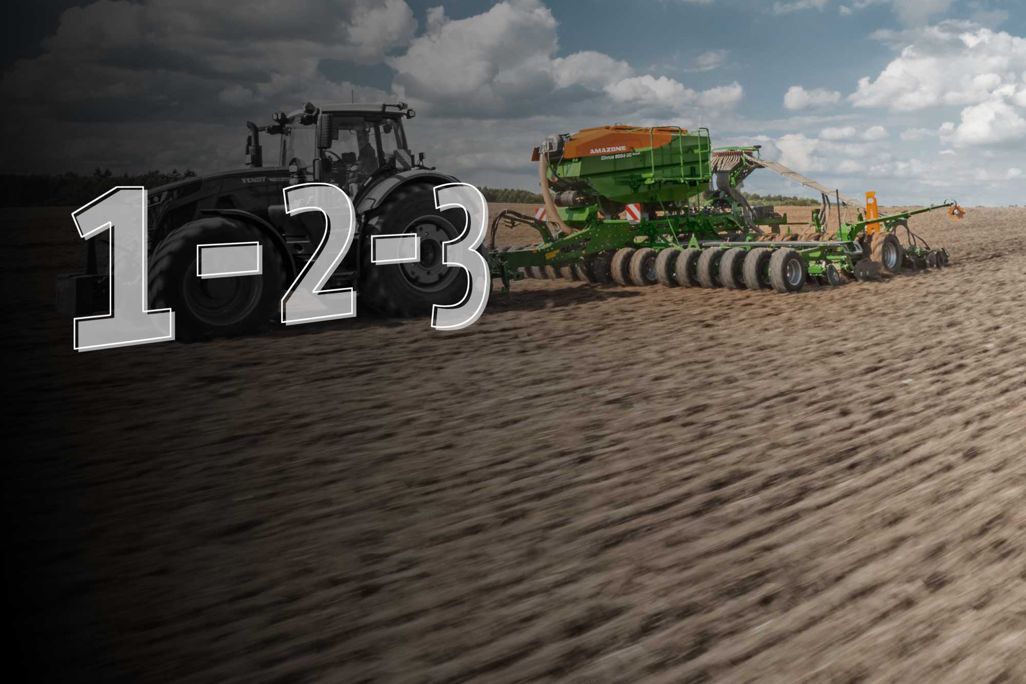 3-section pressurised hopper for seed and fertiliser