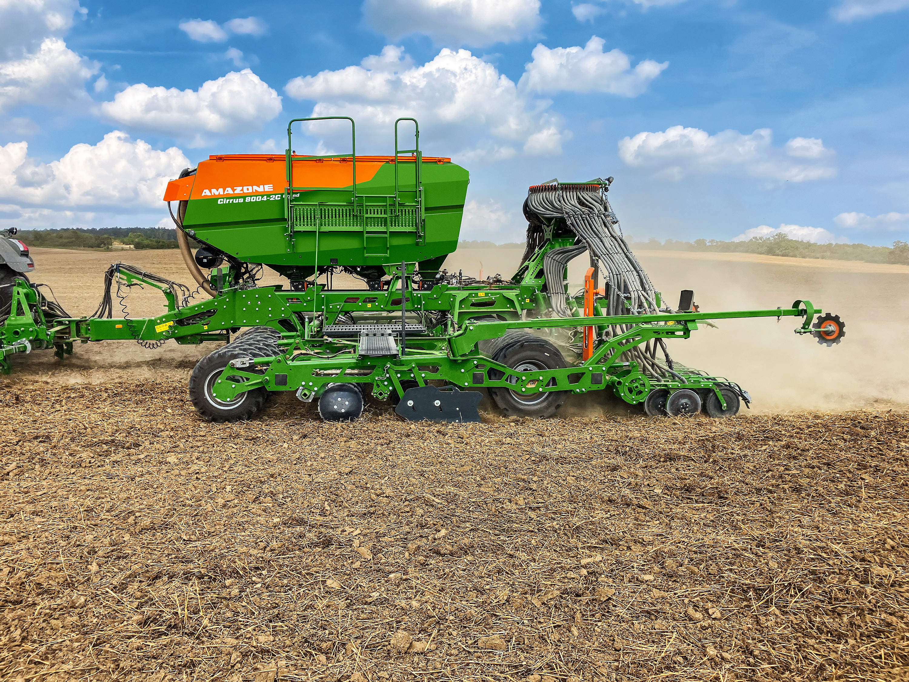 The new AMAZONE Cirrus 8004-2C Grand trailed cultivator drill with