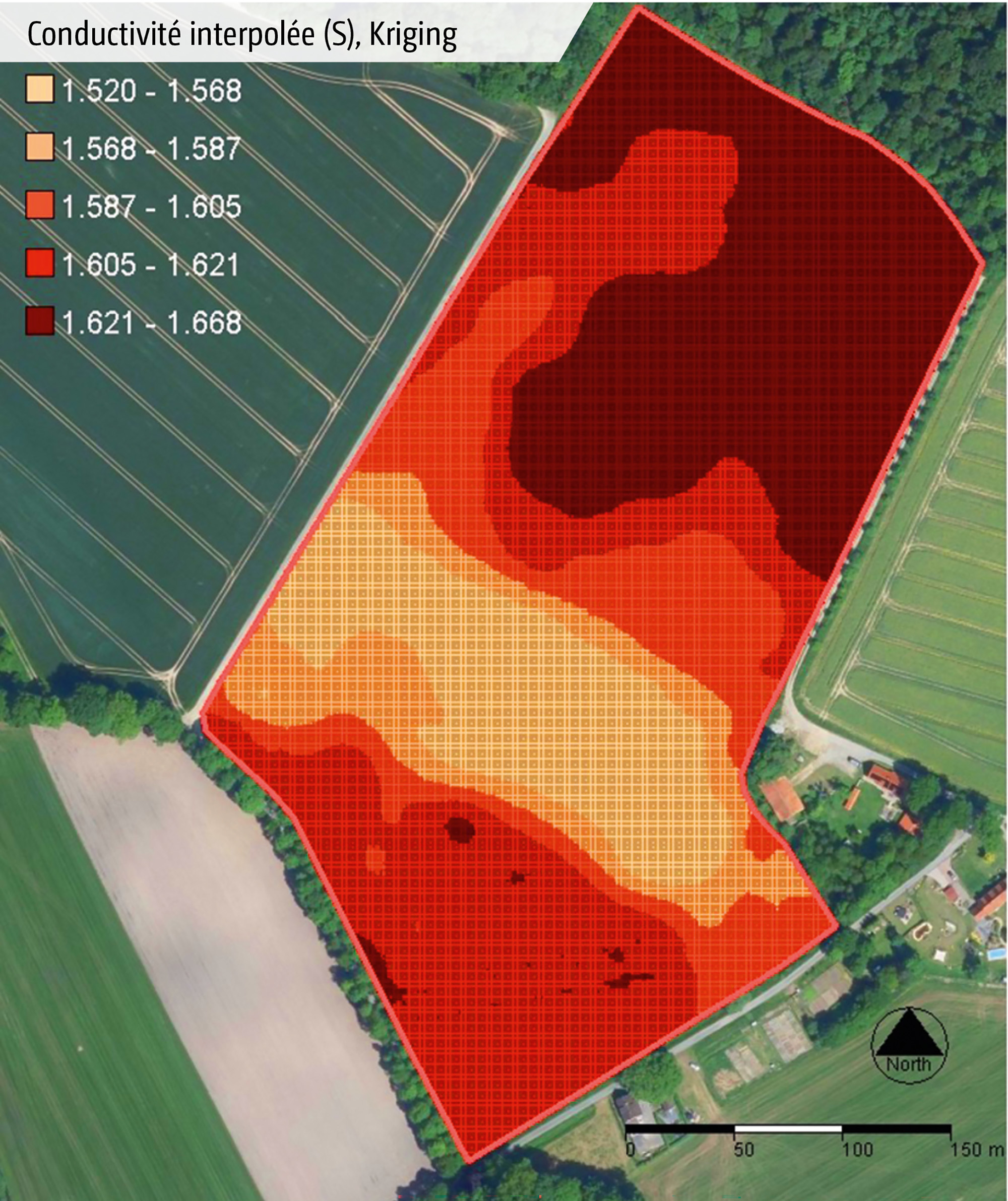 Traitement des données de mesure en conductivité interpolée (S) avec classification selon la méthode Jenks (© AMAZONE: Grafik_Jenks_Methode_d1_250820_GO_fr.jpg) Verarbeitung der Messdaten in interpolierte Leitwerte (S) mit Klassifizierung nach der Jenks-Methode
