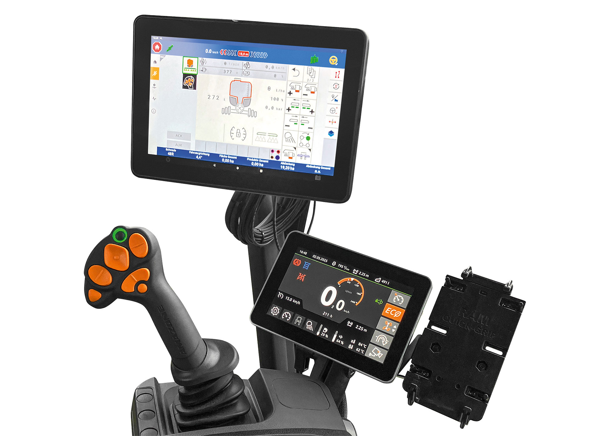 Trimble GFX 1260 en combinación con AMAZONE AmaDrive (© AMAZONE: Trimble_Terminal_d0_jf_IMG_1254_d1_250721_d1_250729_GO.jpg) Trimble GFX 1260 in Kombination mit dem AMAZONE AmaDrive