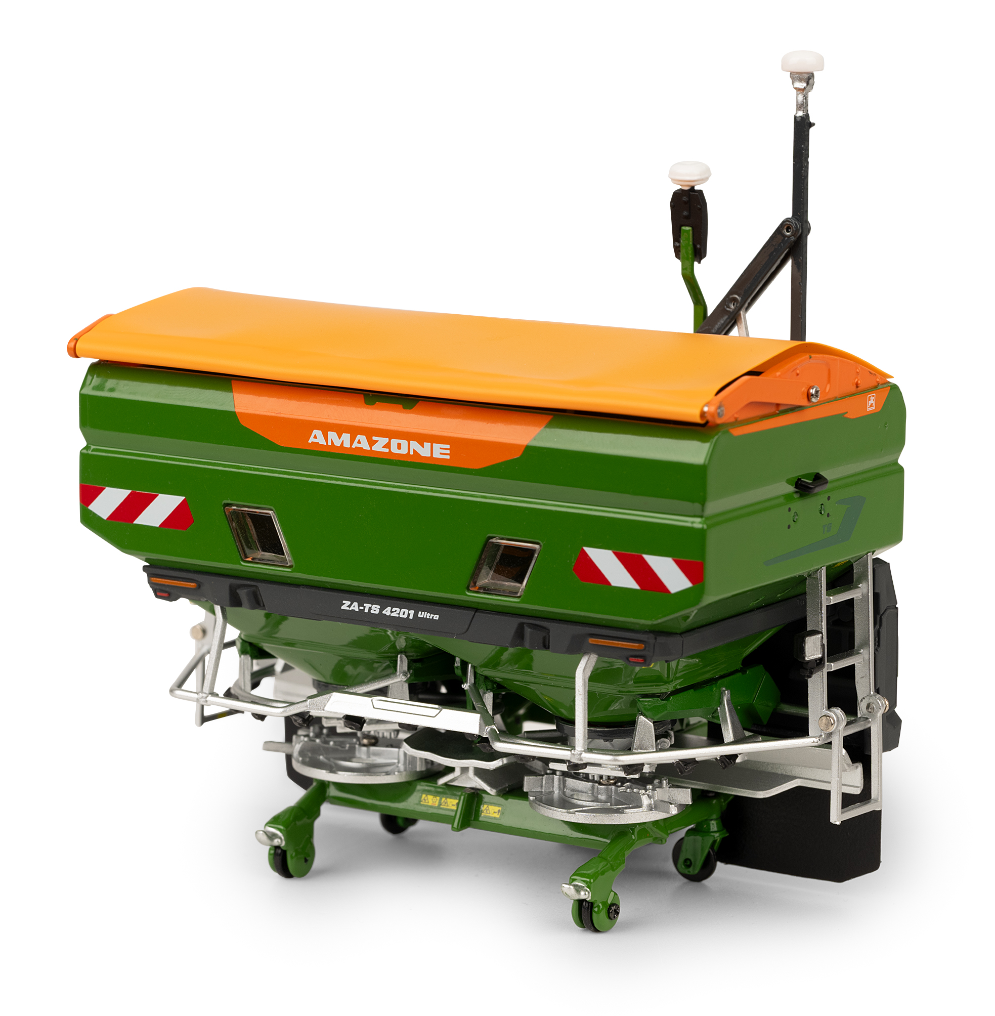 Das detailgetreue Sammlermodell AMAZONE ZA-TS 4201 im Maßstab 1:32 besticht durch seine realistischen Merkmale. (© AMAZONE: Modell_ZA-TS_4201-Ultra_vorne_links_d1_250924.jpg) Modell_ZA-TS_4201-Ultra_vorne_links_d1_250924
