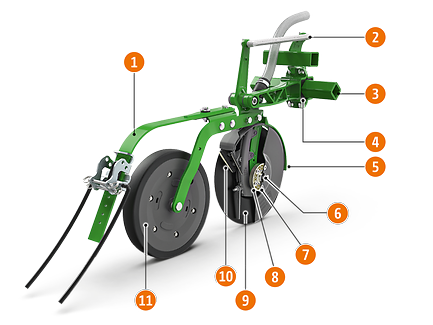 Cataya harrow-mounted conventional seed drill