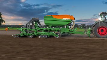 The new AMAZONE Cirrus 8004-2C Grand trailed cultivator drill with